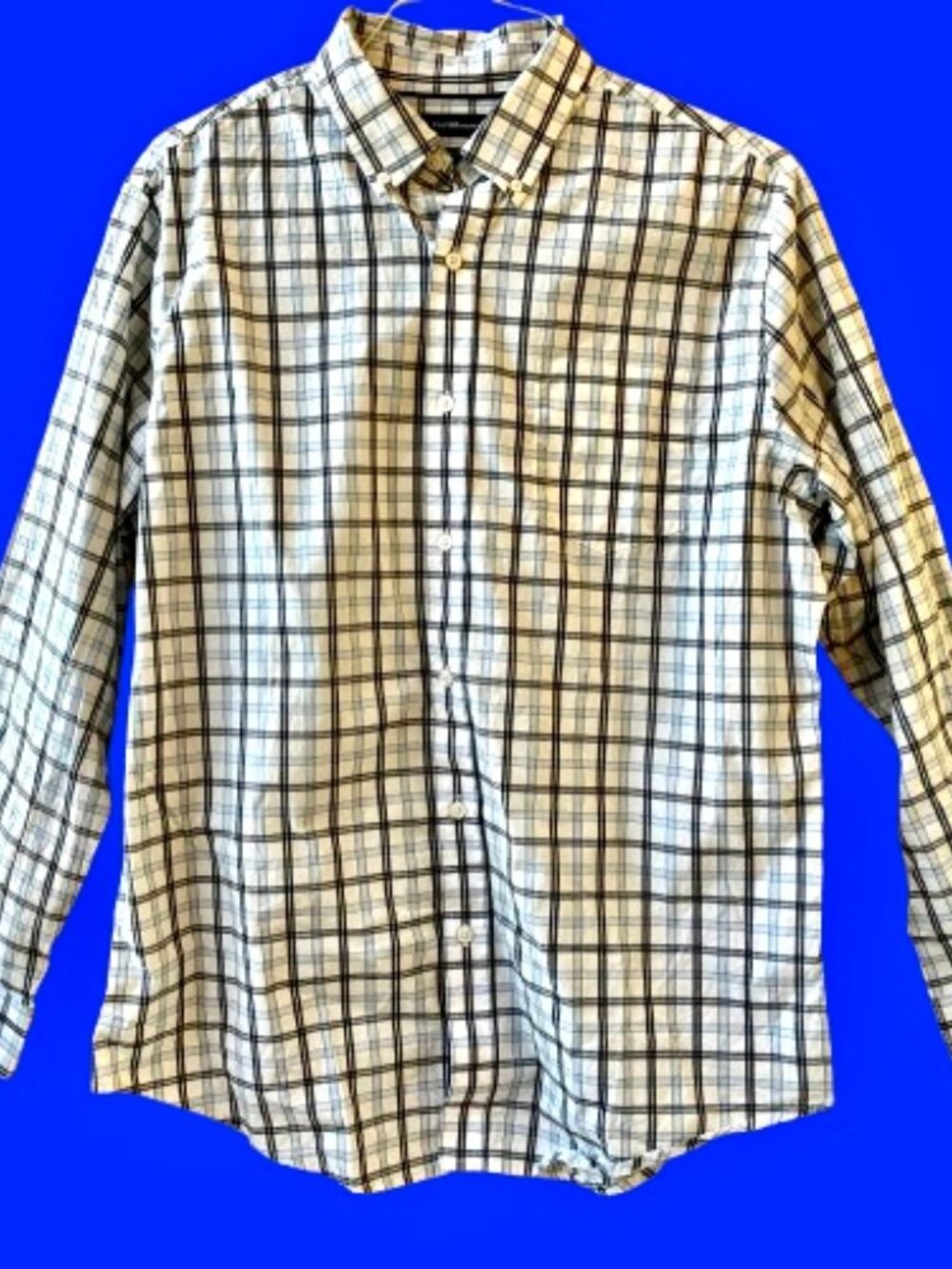 Croft & Barrow Long Sleeve STRETCH Shirt Button Up Pocket Plaid Mens large